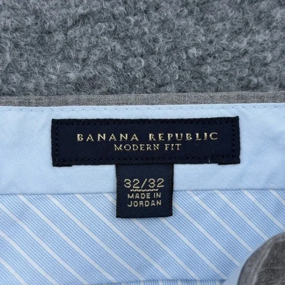 Banana Republic Modern Fit Mens 32x32 Grey Pinstripe 100% Cotton Dress Pants - Picture 3 of 7